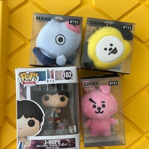 BT21 BTS Plush Keychains and J-Hope Funko Pop